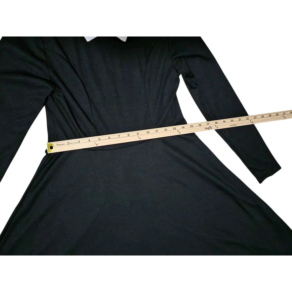 Wednesday Adams Dark Gothic Dress Small Peter Pan Collar Dark Academia Cosplay - Picture 6 of 10